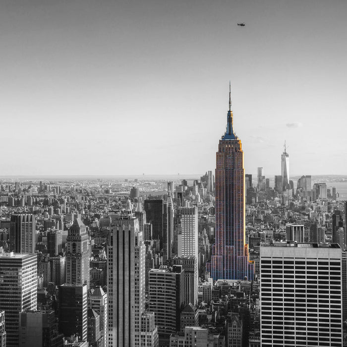 traumhafte Empire State Building, Glasbild Quadratisch