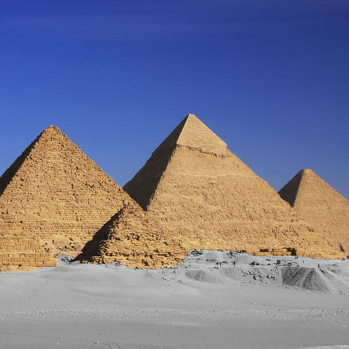 schöne Pyramiden von Gizeh, Glasbild Quadratisch