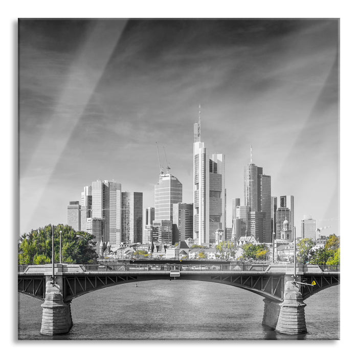 Skyline von Frankfurt am Main, Glasbild Quadratisch