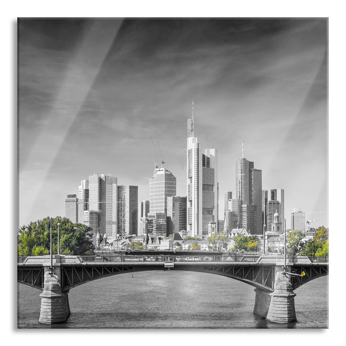 Pixxprint Skyline von Frankfurt am Main, Glasbild Quadratisch