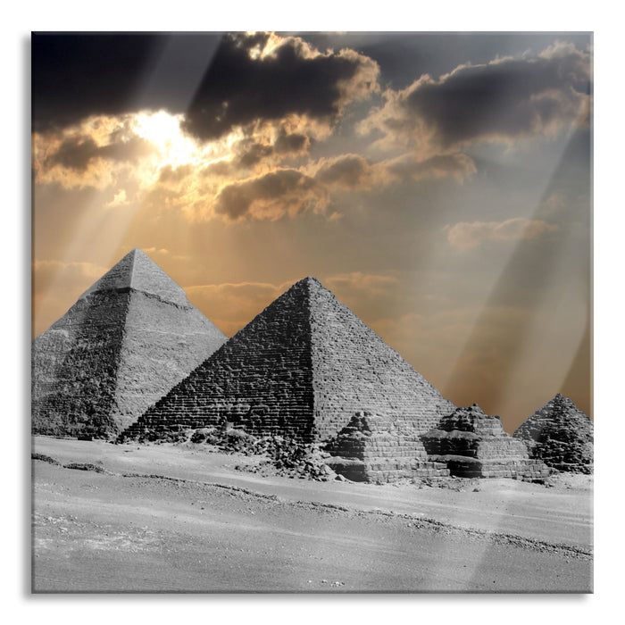 atemberaubende Pyramiden, Glasbild Quadratisch