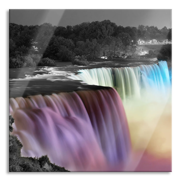 Pixxprint wunderschöne Niagara Fälle, Glasbild Quadratisch