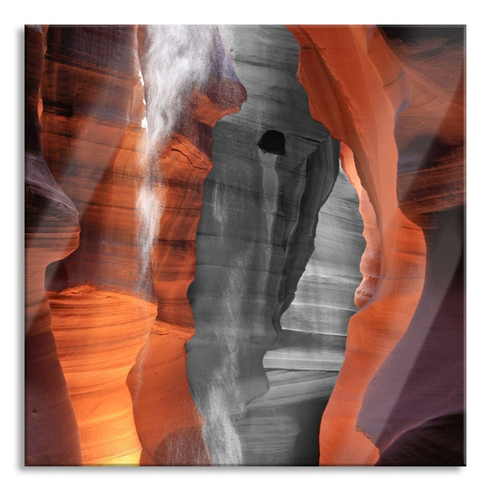 prächtiger Antelope Canyon, Glasbild Quadratisch