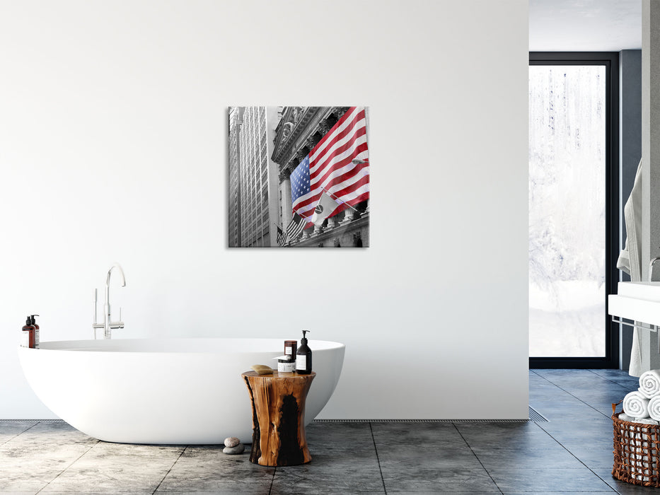 amerikanische Flagge, Glasbild Quadratisch