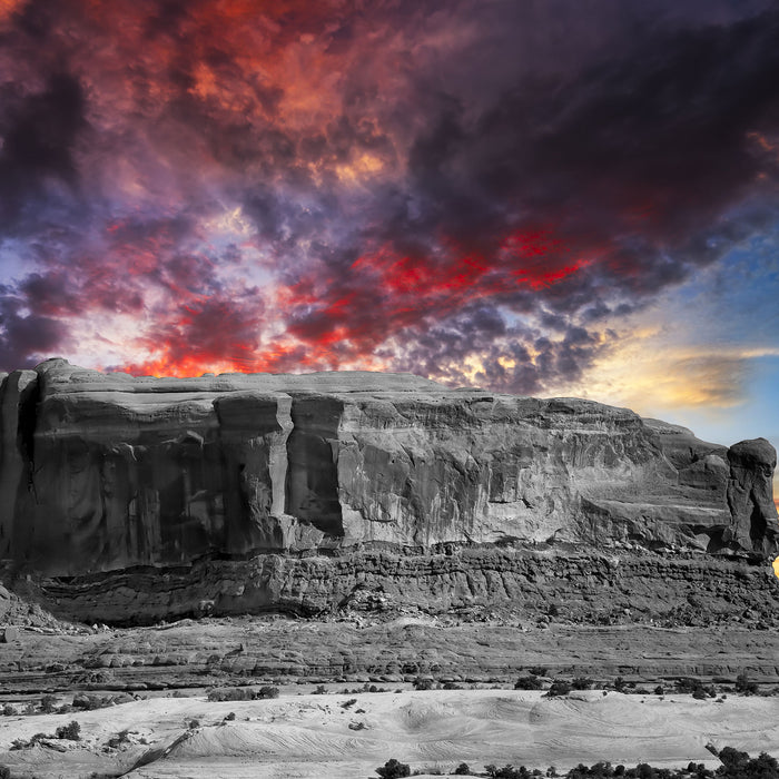 erschlagendes Monument Valley, Glasbild Quadratisch