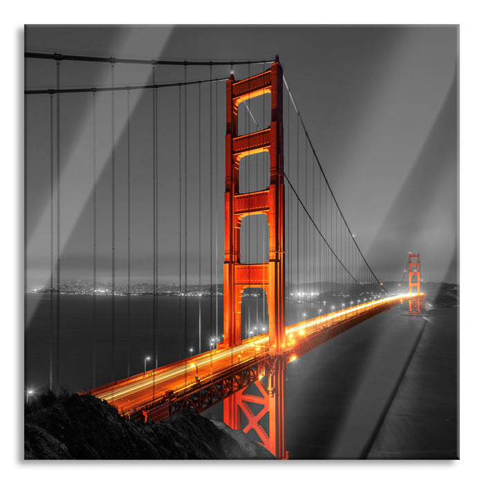 Pixxprint majestätische Golden Gate Bridge, Glasbild Quadratisch