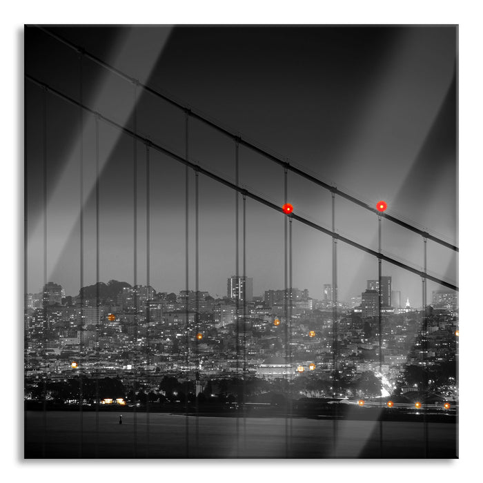 Skyline von San Francisco, Glasbild Quadratisch