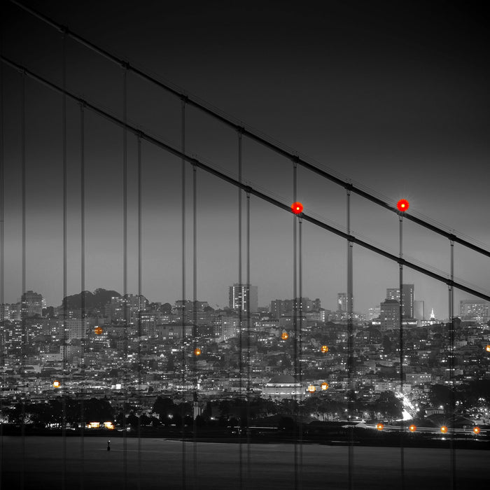 Skyline von San Francisco, Glasbild Quadratisch