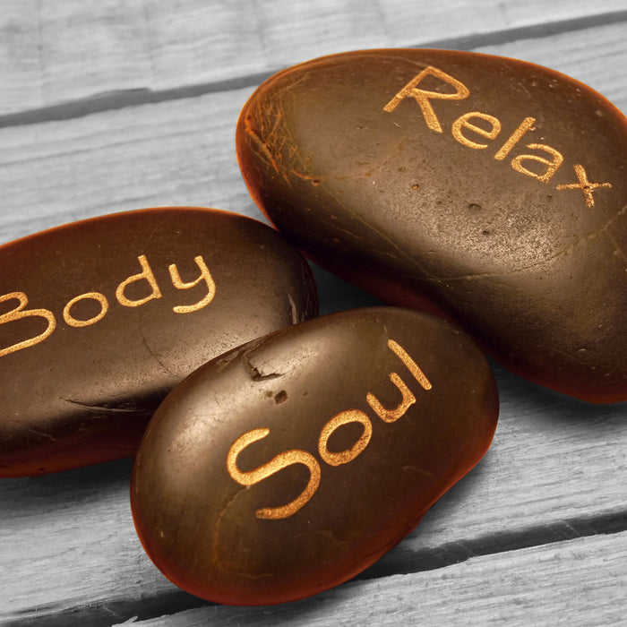 Relax Body Soul, Glasbild Quadratisch