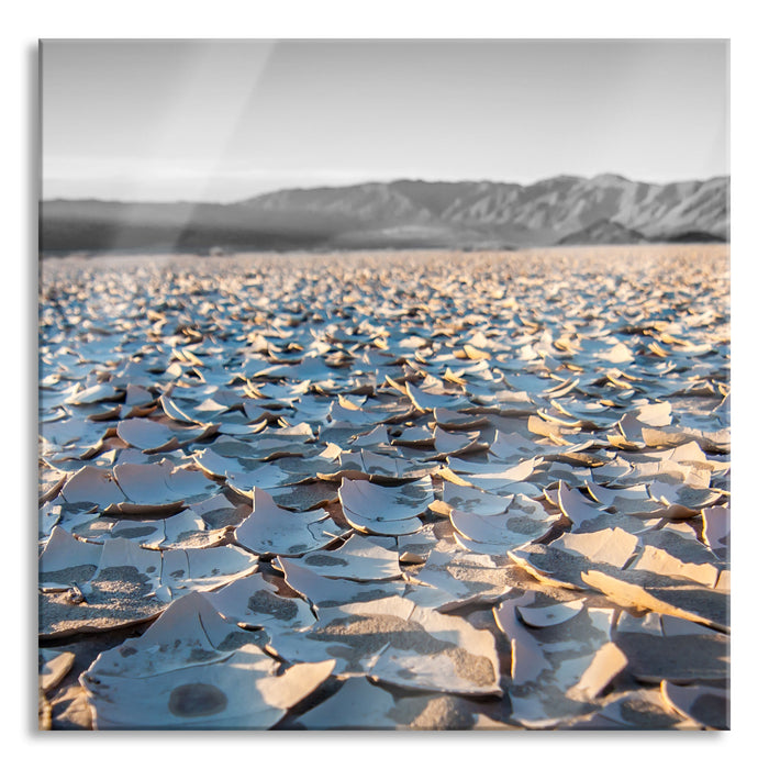 Pixxprint rissige Erde, Glasbild Quadratisch