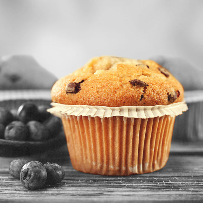 leckere Muffins mit Blaubeeren, Glasbild Quadratisch