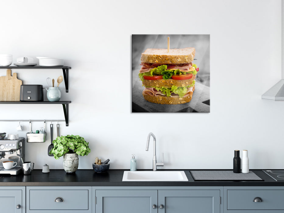 Doppeltes Sandwich, Glasbild Quadratisch