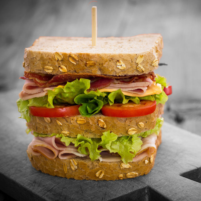 Doppeltes Sandwich, Glasbild Quadratisch