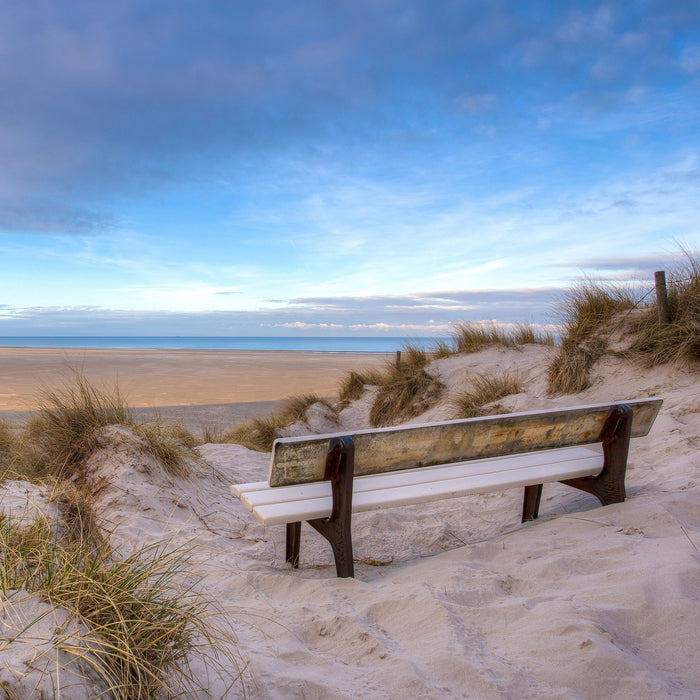 Blick auf das Meer, Glasbild Quadratisch