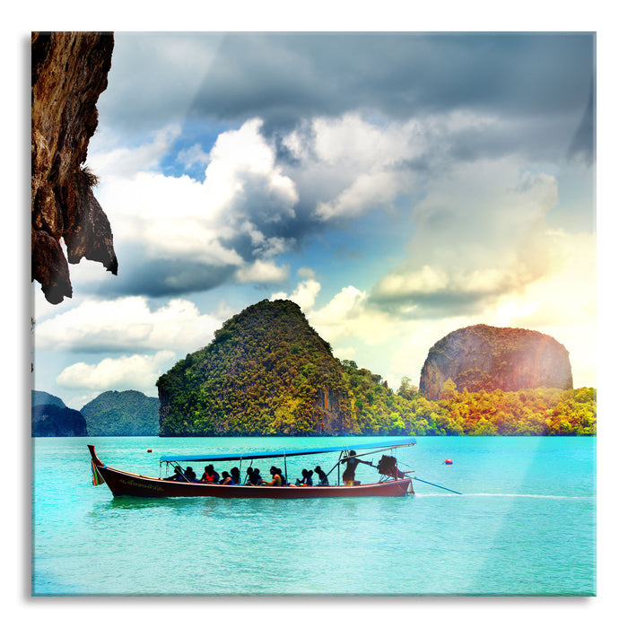 Pixxprint Thailand Phuket Playa Paradisiaca, Glasbild Quadratisch