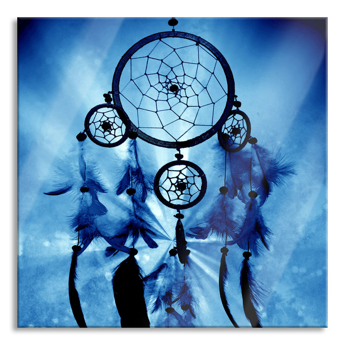 Pixxprint Indianischer Traumfänger, Glasbild Quadratisch