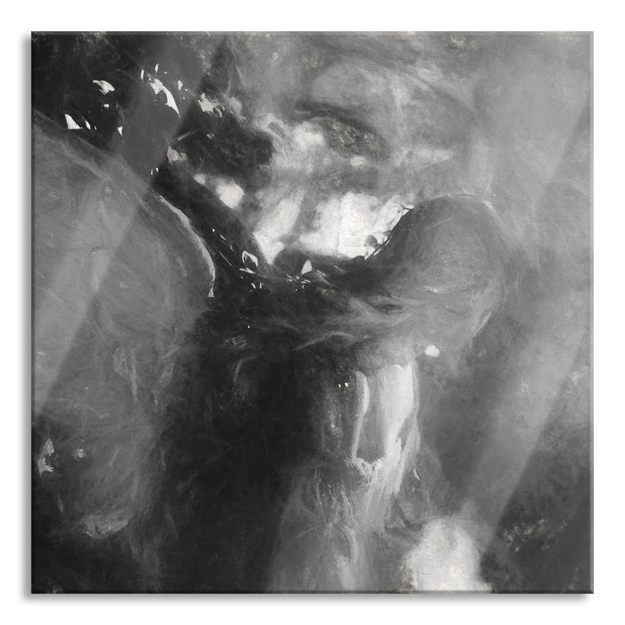 Pixxprint Engel im Sonnenlicht, Glasbild Quadratisch