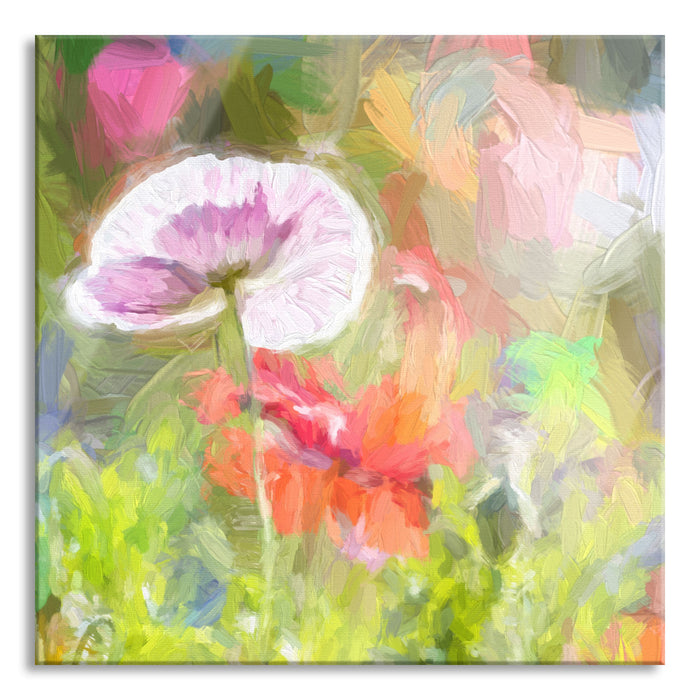 Pixxprint Kalifornischer Mohn im Frühling, Glasbild Quadratisch