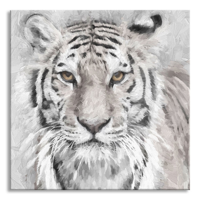 Pixxprint Tiger in, Glasbild Quadratisch