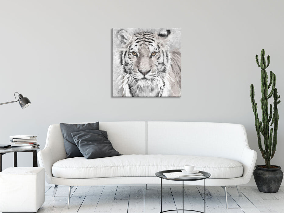 Tiger in, Glasbild Quadratisch