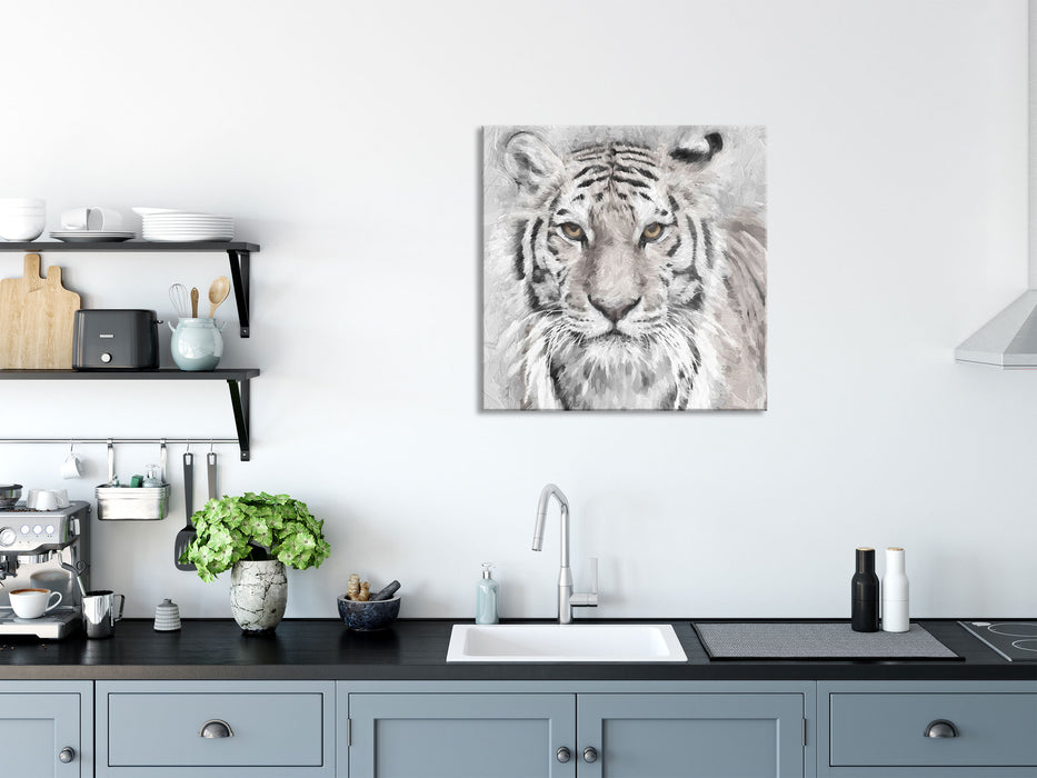 Tiger in, Glasbild Quadratisch