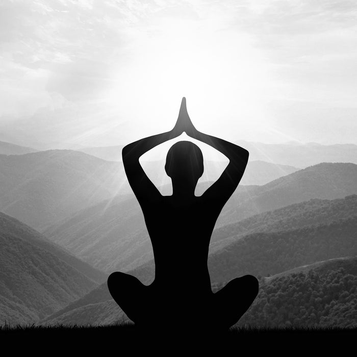 Yoga und Meditation, Glasbild Quadratisch
