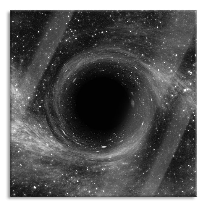 Pixxprint Loch im Weltall, Glasbild Quadratisch