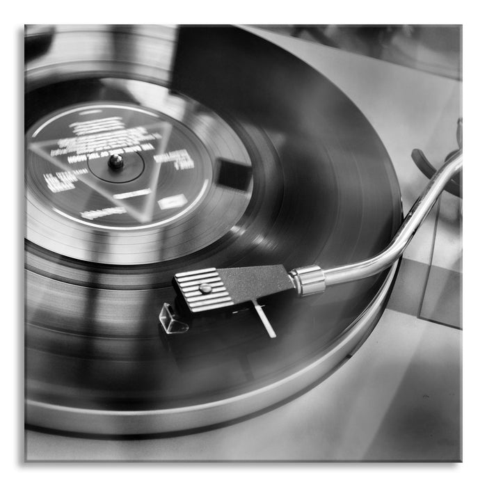 Pixxprint Schallplatte, Glasbild Quadratisch