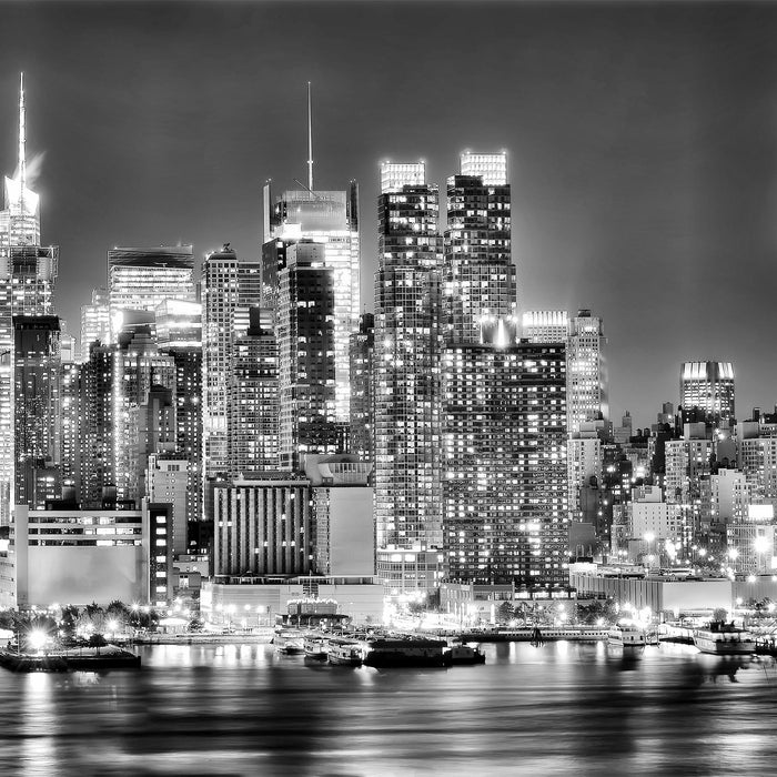 New York City Skyline, Glasbild Quadratisch