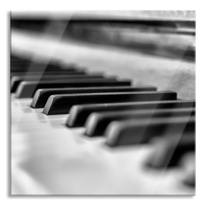 Pixxprint Elegantes Klavier, Glasbild Quadratisch