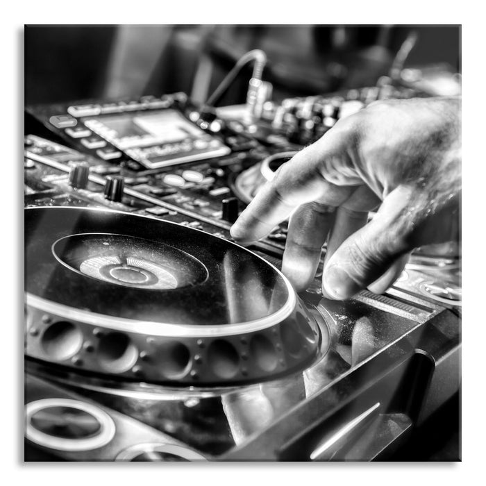 Pixxprint DJ Plattenteller, Cool Music, Glasbild Quadratisch