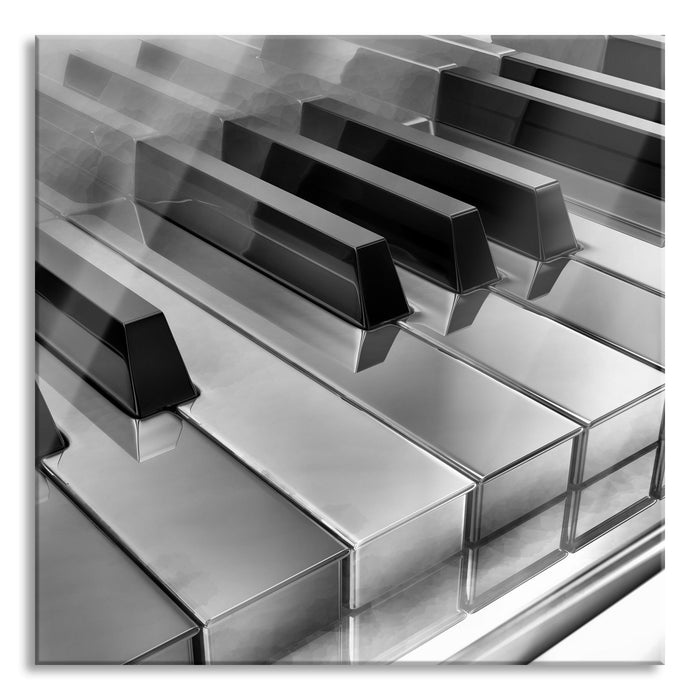 Pixxprint Piano Klaviertasten, Glasbild Quadratisch