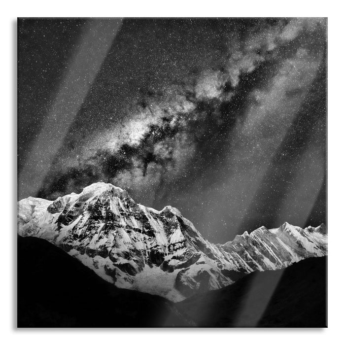 Annapurna bei Nacht, Glasbild Quadratisch