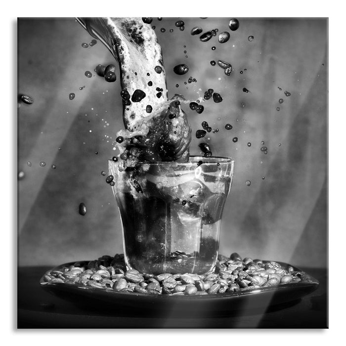 Pixxprint Gekühlter Bohnenkaffee, Glasbild Quadratisch