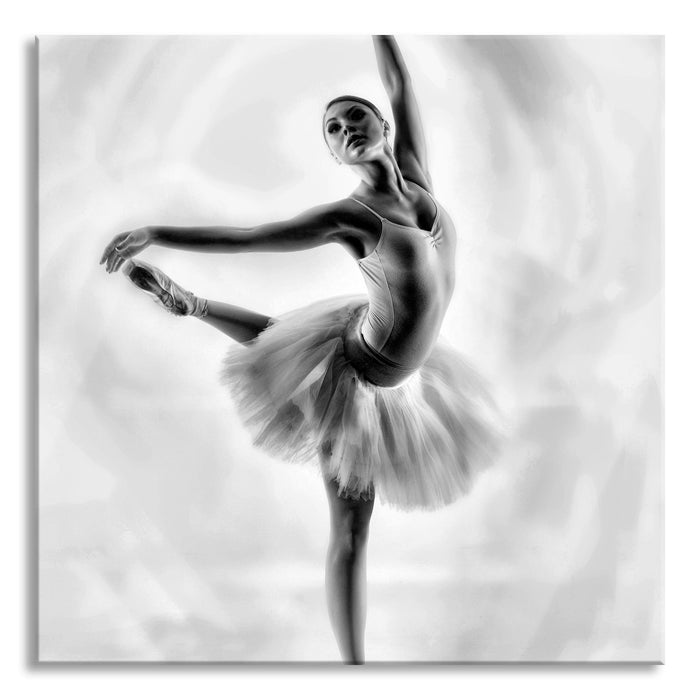 Ästhetische Ballerina, Glasbild Quadratisch