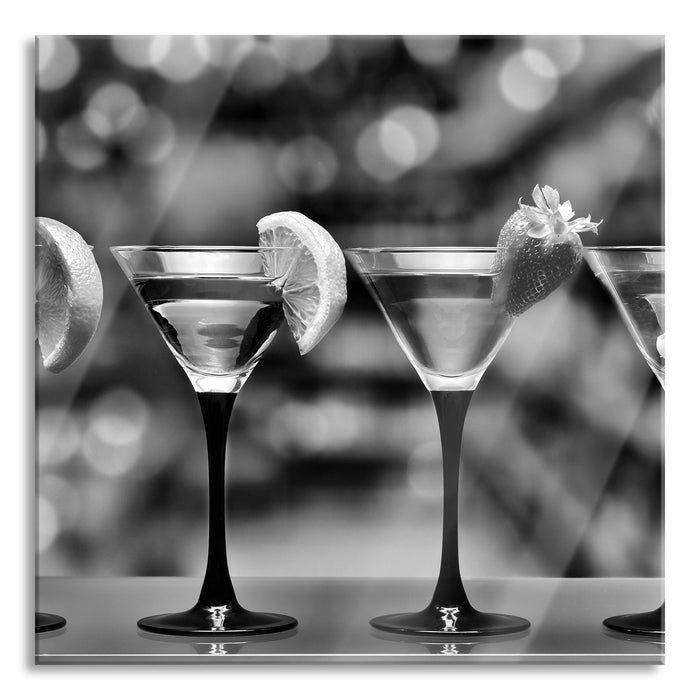 Martinis, Glasbild Quadratisch