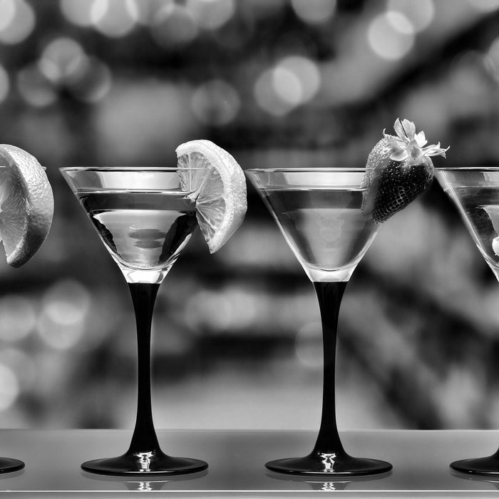 Martinis, Glasbild Quadratisch
