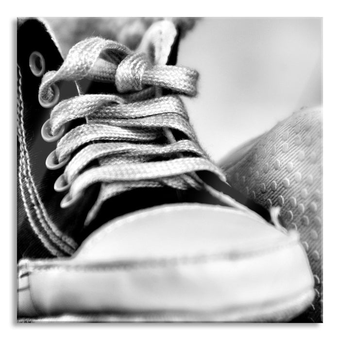 Pixxprint Trendige Schuhe, Glasbild Quadratisch