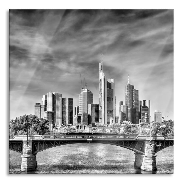 Pixxprint Skyline von Frankfurt am Main, Glasbild Quadratisch