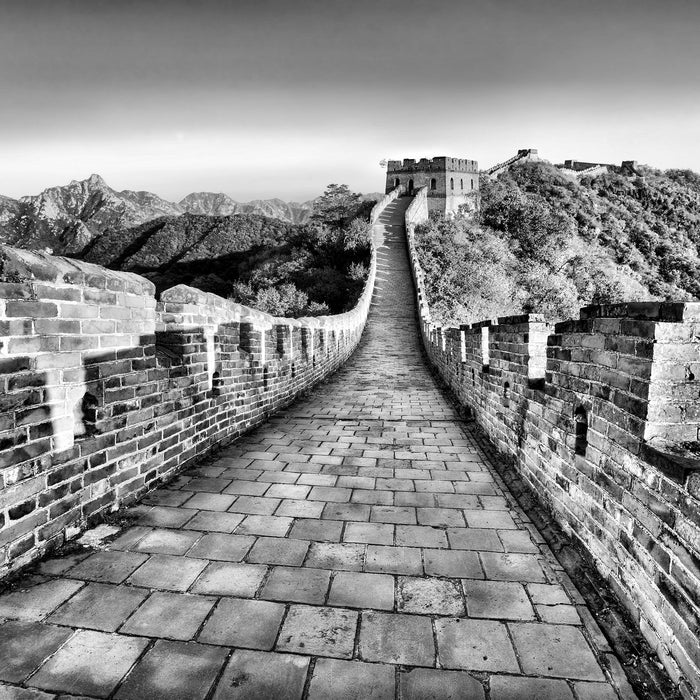 chinesische Mauer, Glasbild Quadratisch