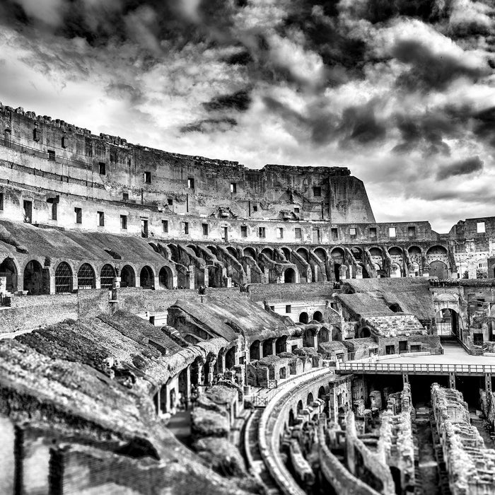 Colloseum in Rom von innen, Glasbild Quadratisch