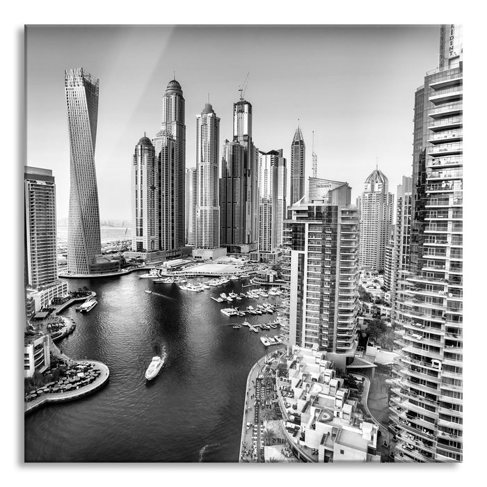 Pixxprint Dubai Metropole, Glasbild Quadratisch