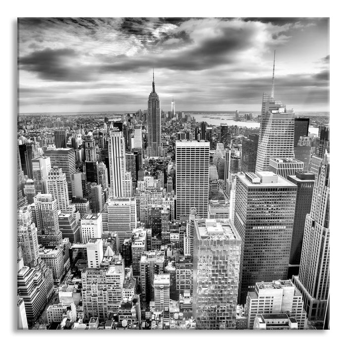 Pixxprint Skyline von New York, Glasbild Quadratisch