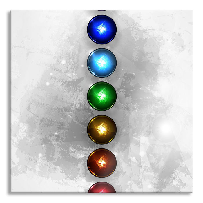 Chakra des Körpers, Glasbild Quadratisch