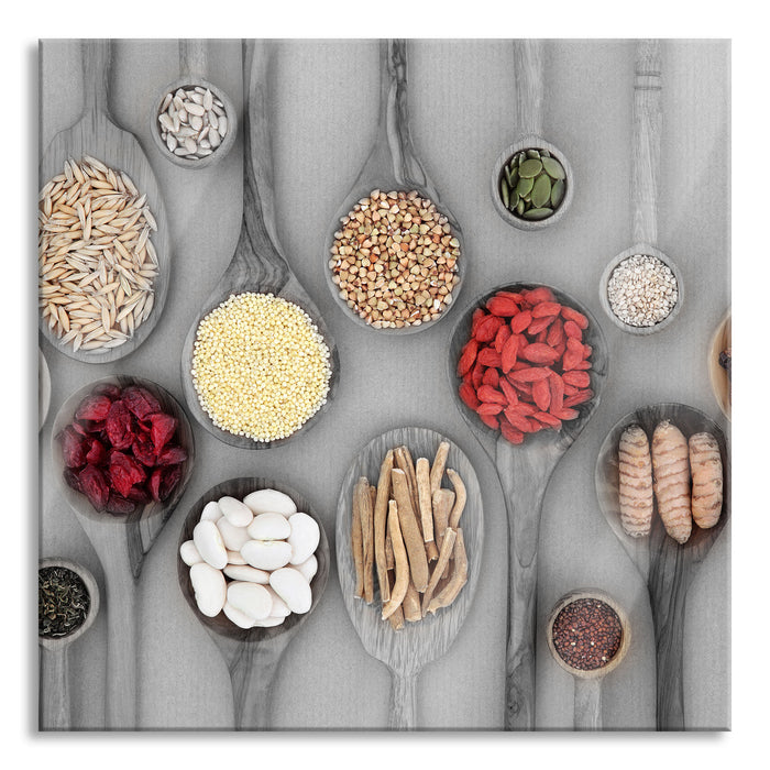 Pixxprint Super-Health , Glasbild Quadratisch