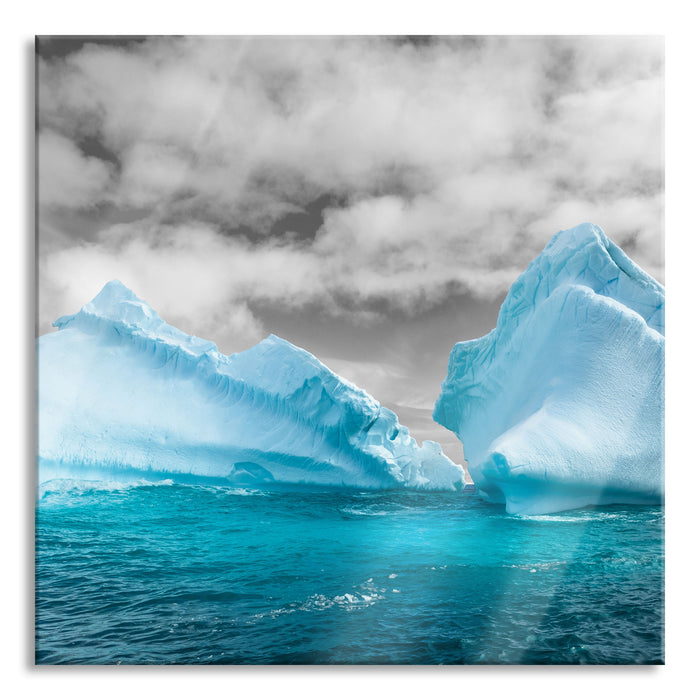 Antarktis Inseln, Glasbild Quadratisch