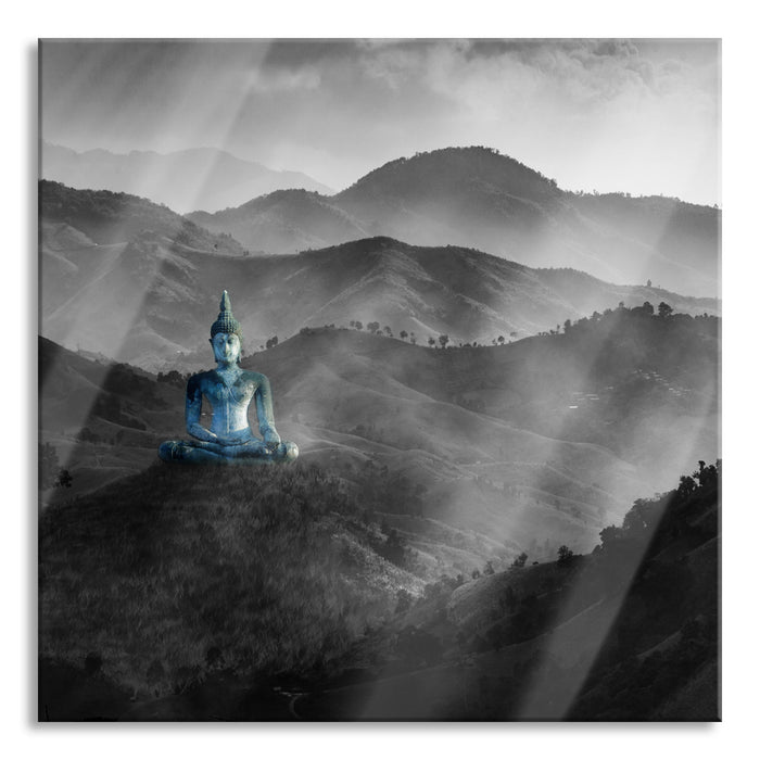 Pixxprint Buddha, Glasbild Quadratisch