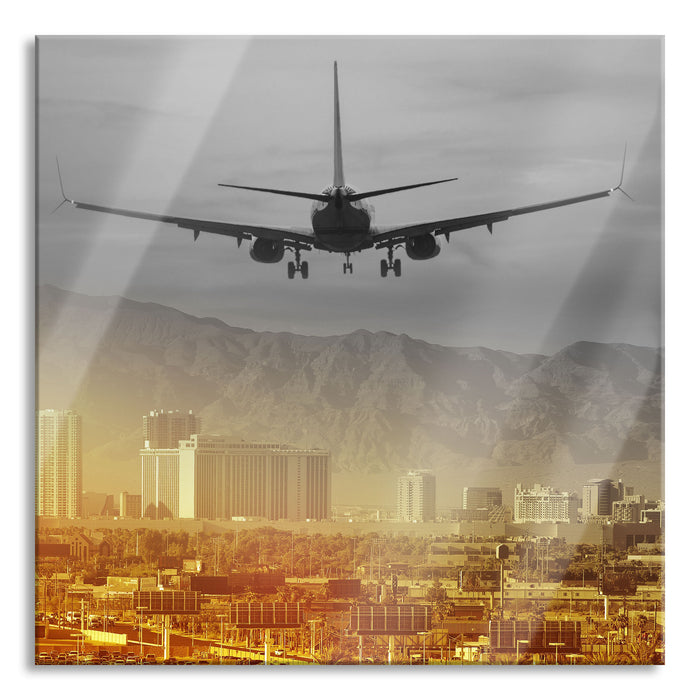 Urlaubsreise nach Las Vegas, Glasbild Quadratisch