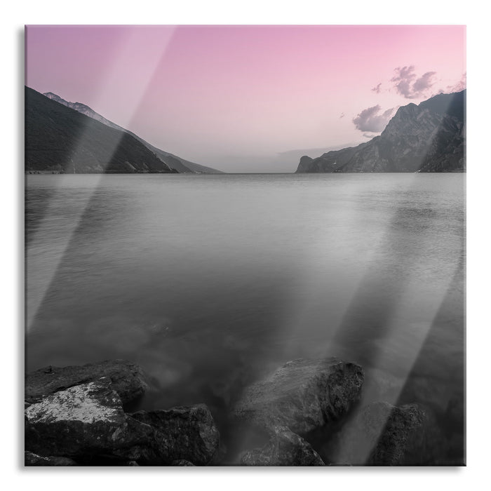 Pixxprint Gardasee in Italien, Glasbild Quadratisch