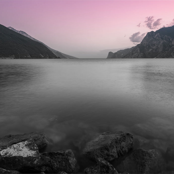 Gardasee in Italien, Glasbild Quadratisch